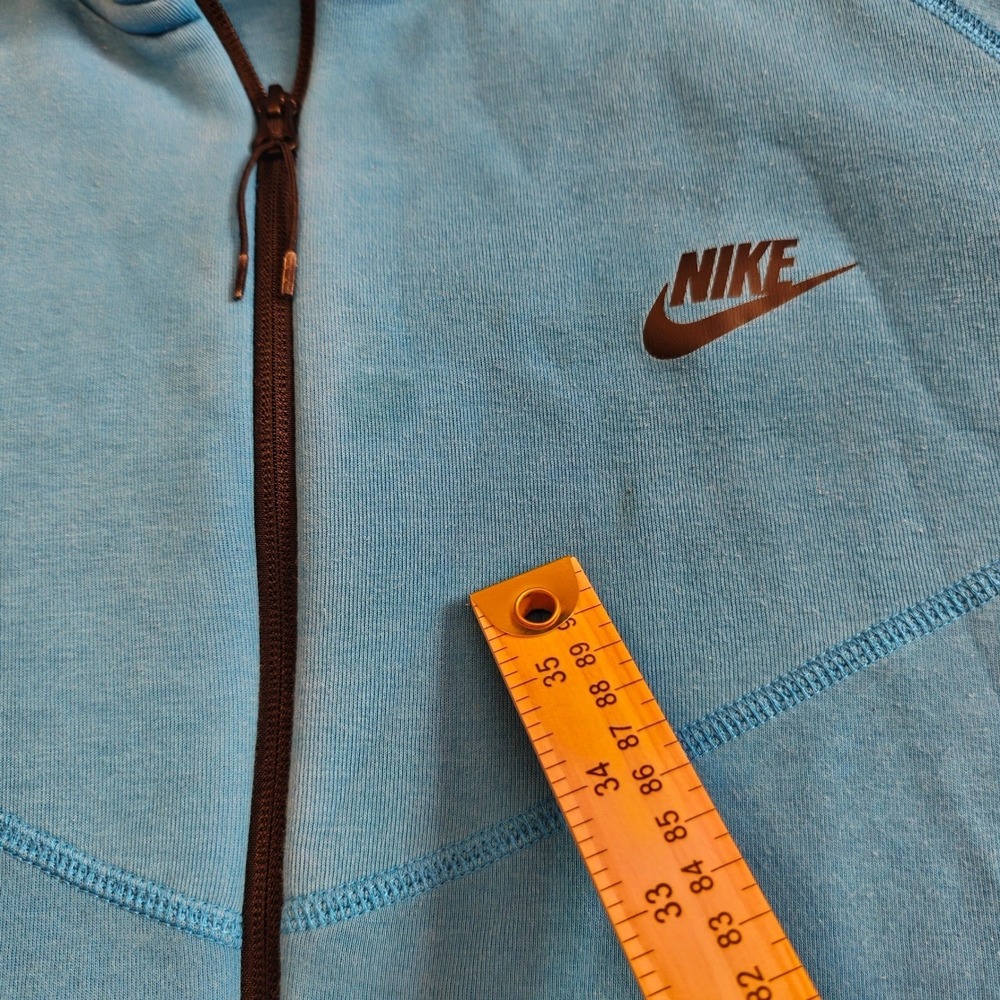 Nike Tech Fleece Full Zip Hoodie Mens XXL Light Blue Bonded Zip Jacket - Picture 6 of 7